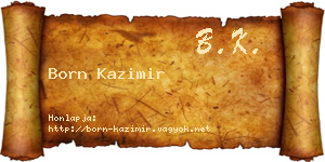 Born Kazimir névjegykártya